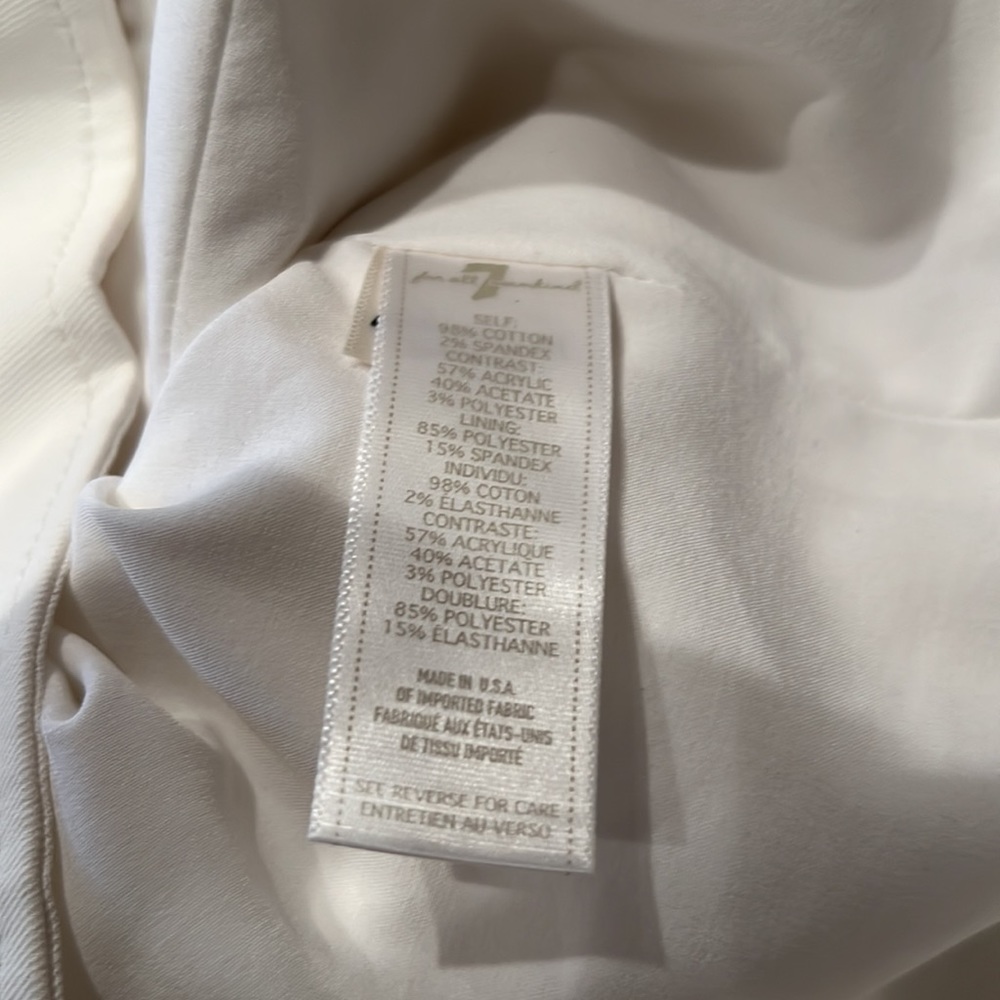 Seven For All Mankind White Cotton Jacket With Brocade Trim Double Breasted L - Picture 9 of 9